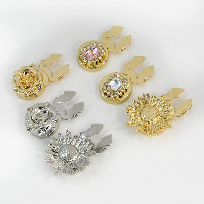 Sunflower Metal Button Covers | Set of 2