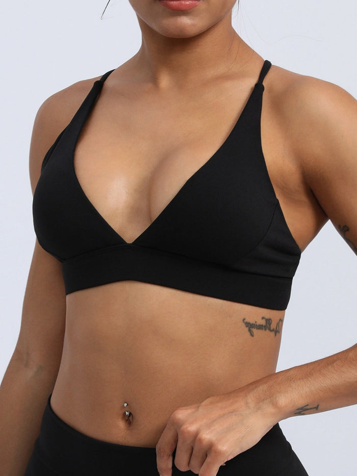 Super Deep V Cross Back Sports Bras