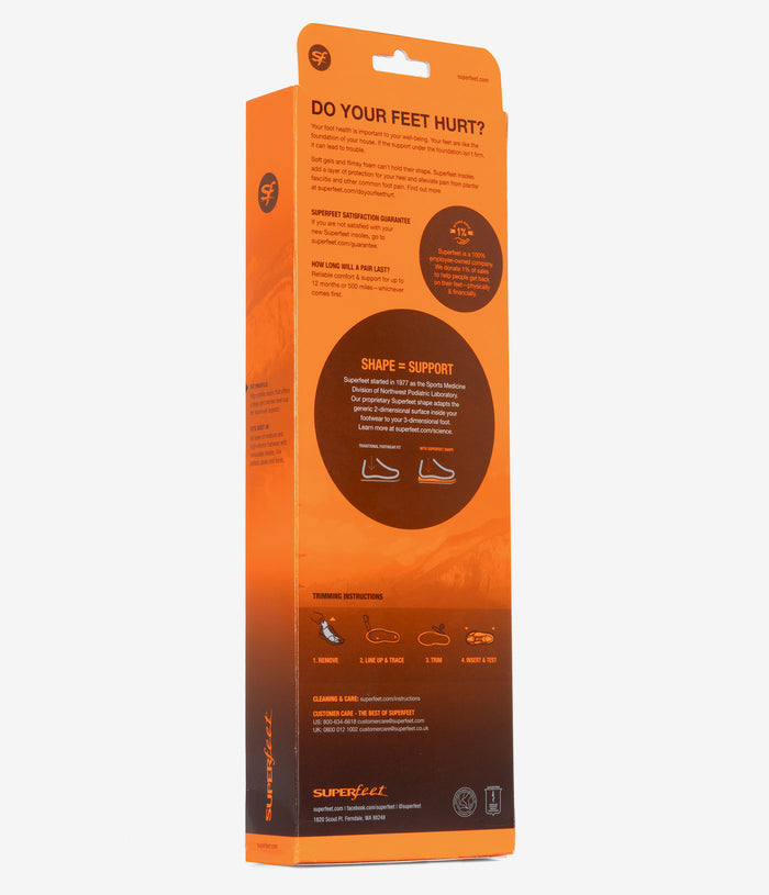 Superfeet All-Purpose High Impact Support Insoles (Orange) - Orange