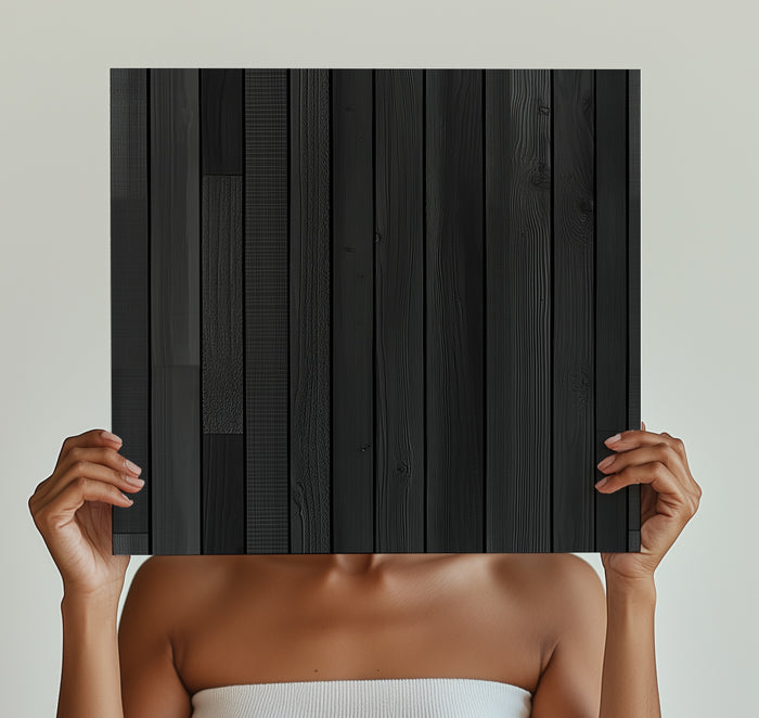 Textured Modern Sleek Black Wood