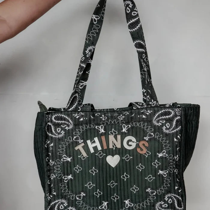 Things Bandana Print Tote Bag