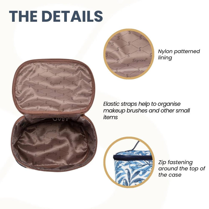 TOIL-WIOW | WILLIAM MORRIS WILLOW BOUGH TOILETRY VANITY TRAVEL BAG