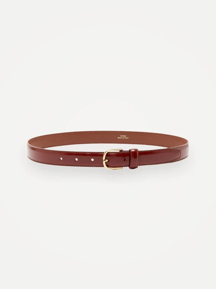 Toteme Totême Skinny Leather Belt Burgundy-bälte