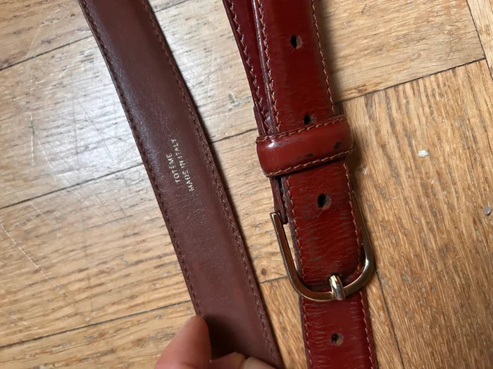 Toteme Totême Skinny Leather Belt Burgundy-bälte