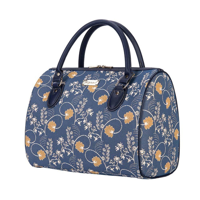 TRAV-AUST | JANE AUSTEN BLUE TRAVEL BAG WEEKEND GYM HOLDALL - www.signareusa.com