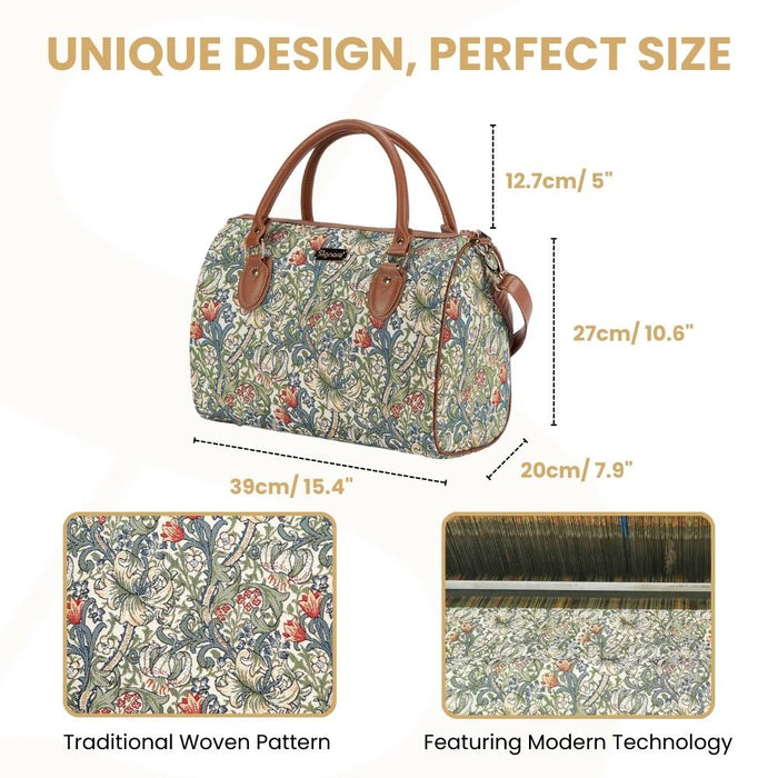 TRAV-GLILY | WILLIAM MORRIS GOLDEN LILY TRAVEL BAG WEEKEND GYM HOLDALL