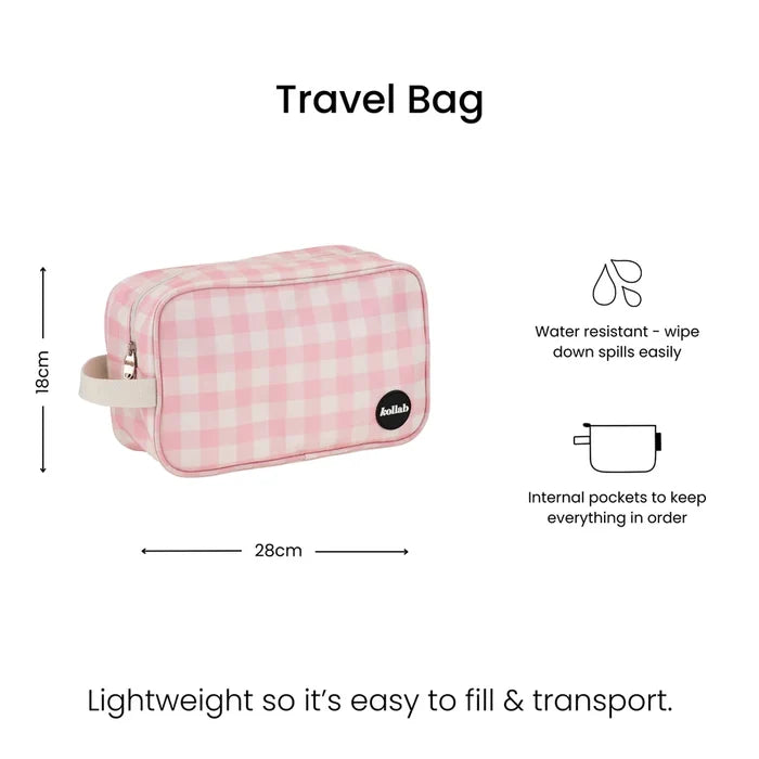 TRAVEL BAG | Candy Pink Check