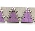 Triangle geometric laser-cut wood bracelet, second colorway, made in USA