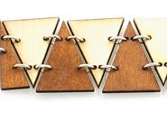 Triangle geometric laser-cut wood bracelet, third colorway, made in USA