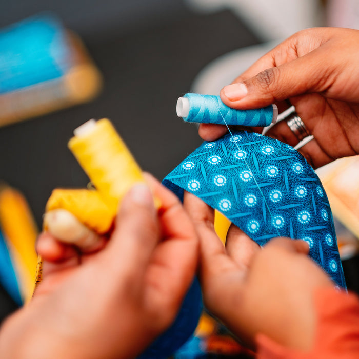 Turquoise Reversable Shweshwe Cotton Padded Placemats (Set of 6)