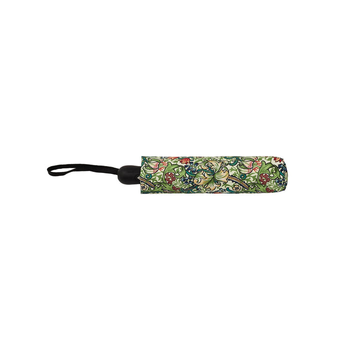 UM-AUTO-GLILY | Golden Lily Green Automatic Folding Umbrella