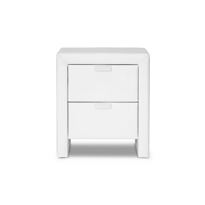 Urban Designs 22-Inch Frey White Upholstered Modern Nightstand