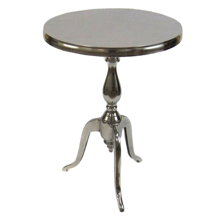 Urban Designs 22-inch High Round Aluminum Accent and End Table - Aged Silver Finish