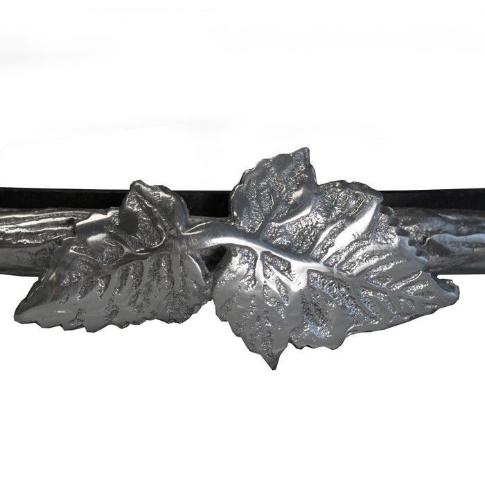 Urban Designs Aluminum Vine Cake Stand with Black Marble Center