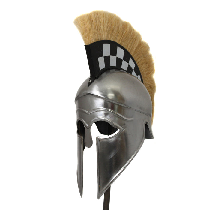 Urban Designs Antique Replica Corinthian Black Plume Armor Helmet - Checkerboard