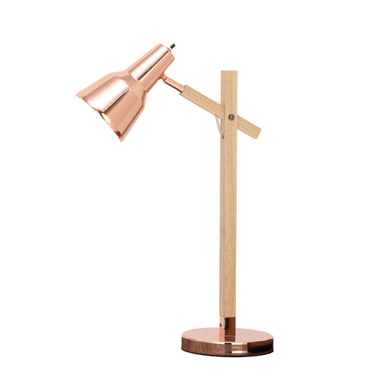 Urban Designs Cadiz Copper Wood Executive Task Table Lamp