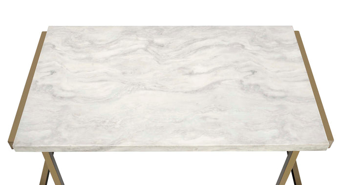 Urban Designs Conella End Table with Faux Marble Top