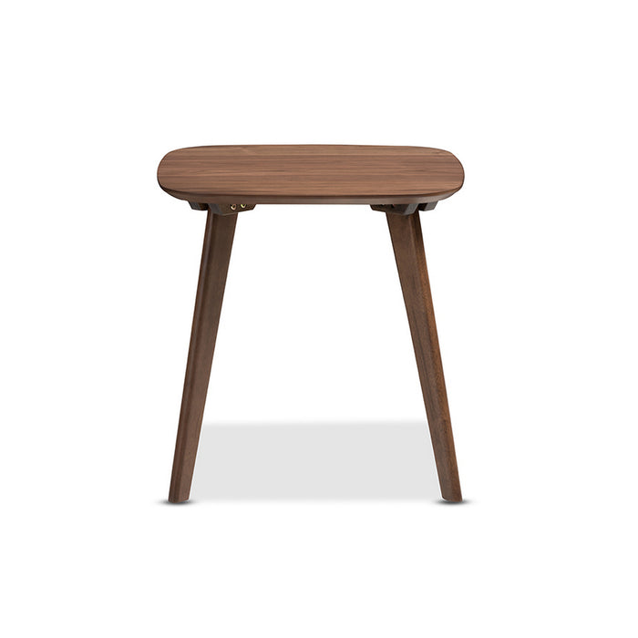Urban Designs Dahlia Mid-Century Modern Walnut Wood End Table