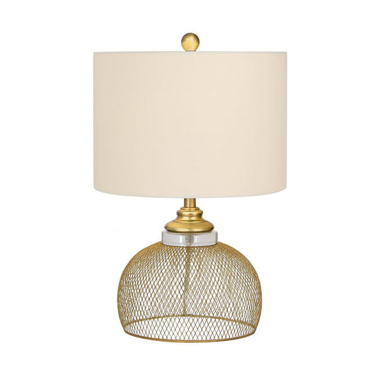Urban Designs Eugenia Golden Metal Cage Table Lamp