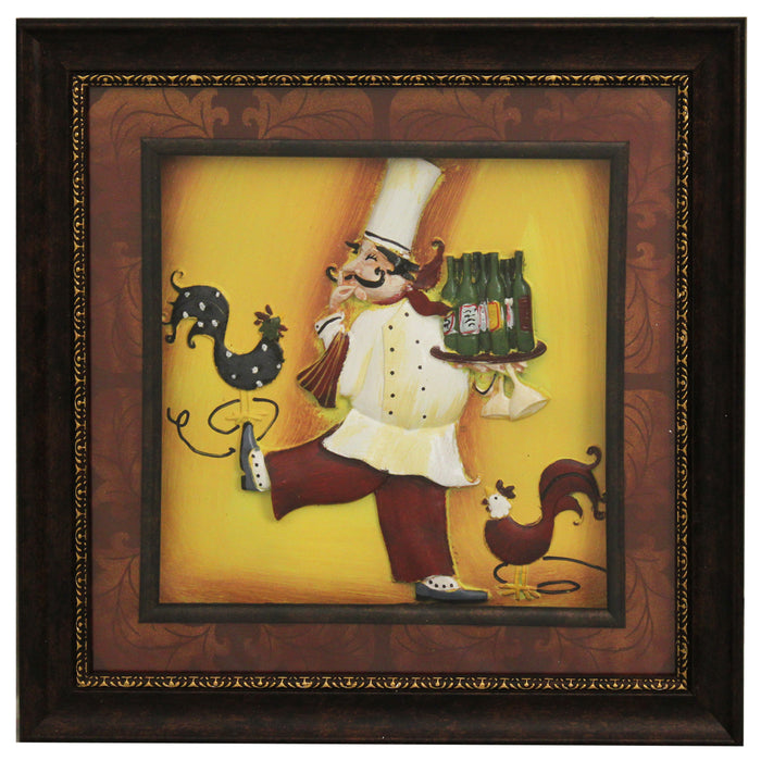 Urban Designs Handcrafted 4-Piece 3-D Set Artisan Metal Wall Art - The Chef