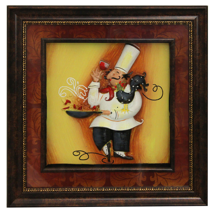 Urban Designs Handcrafted 4-Piece 3-D Set Artisan Metal Wall Art - The Chef