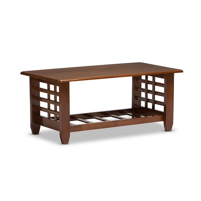 Urban Designs Larissa Modern Classic  Cherry Finished Brown Wood Coffee Table