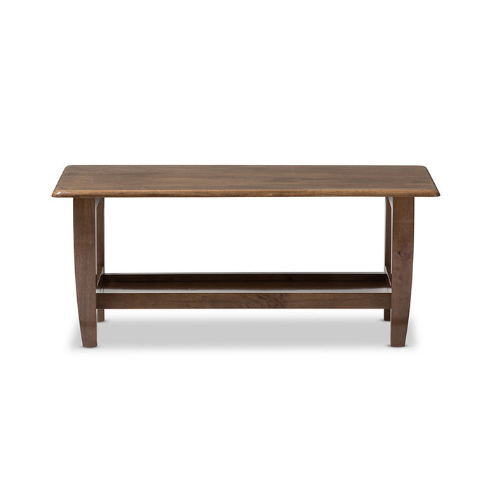 Urban Designs Pierce Mid-Century Modern Walnut Finished Brown Wood Coffee Table
