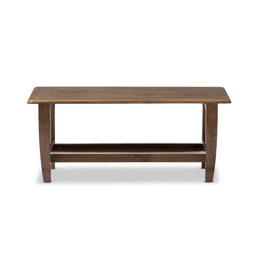 Urban Designs Pierce Mid-Century Modern Walnut Finished Brown Wood Coffee Table