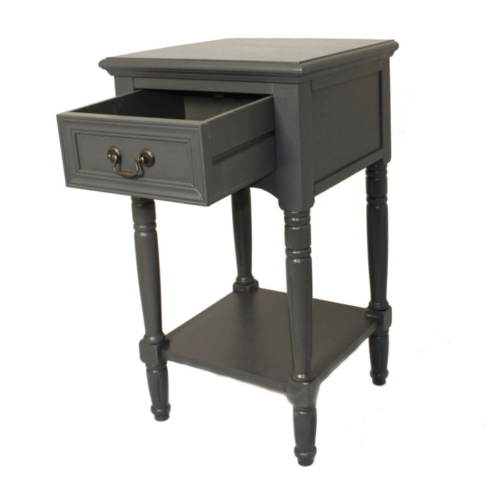Urban Designs Solid Wood Night Stand Table - Grey