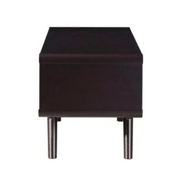 Urban Designs Stylish Wood Veneer 55 TV stand with Door & Storage - Wenge