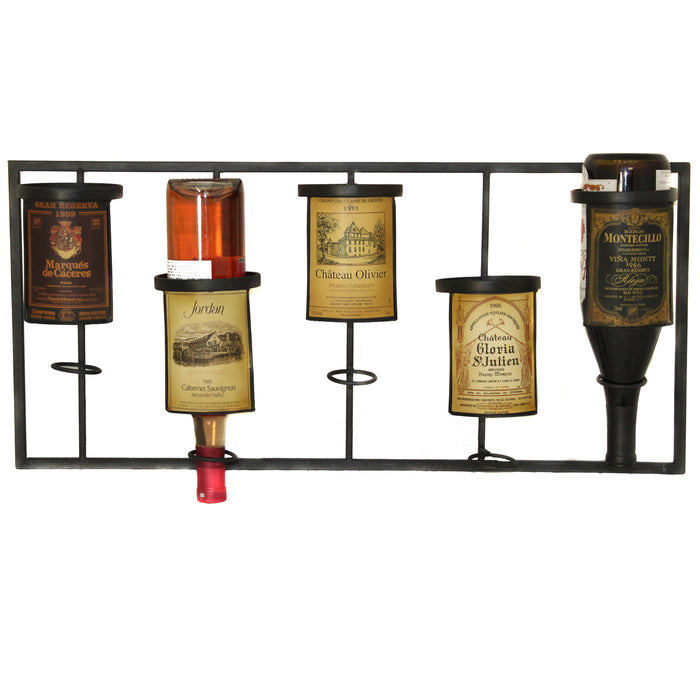 Urban Designs Vineyard Selections Wall Mounted Wine Rack - 5 Bottle Display