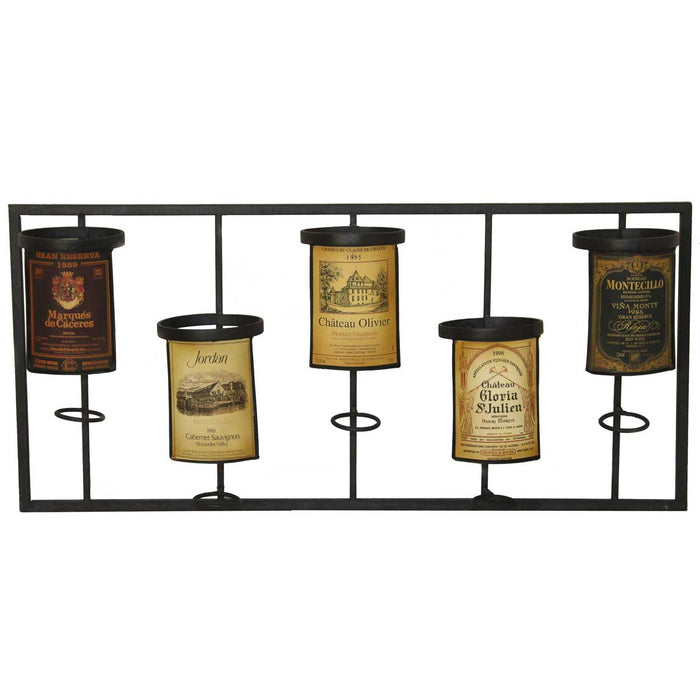 Urban Designs Vineyard Selections Wall Mounted Wine Rack - 5 Bottle Display