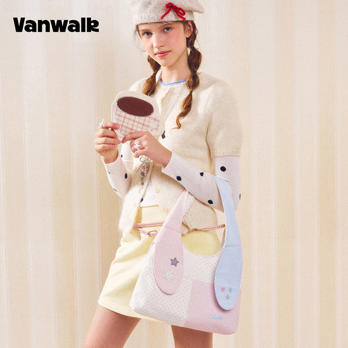 VANWALK Cocoa Pie Series Coquette Long Handle Bunny Ear Shoulder Bag V3108
