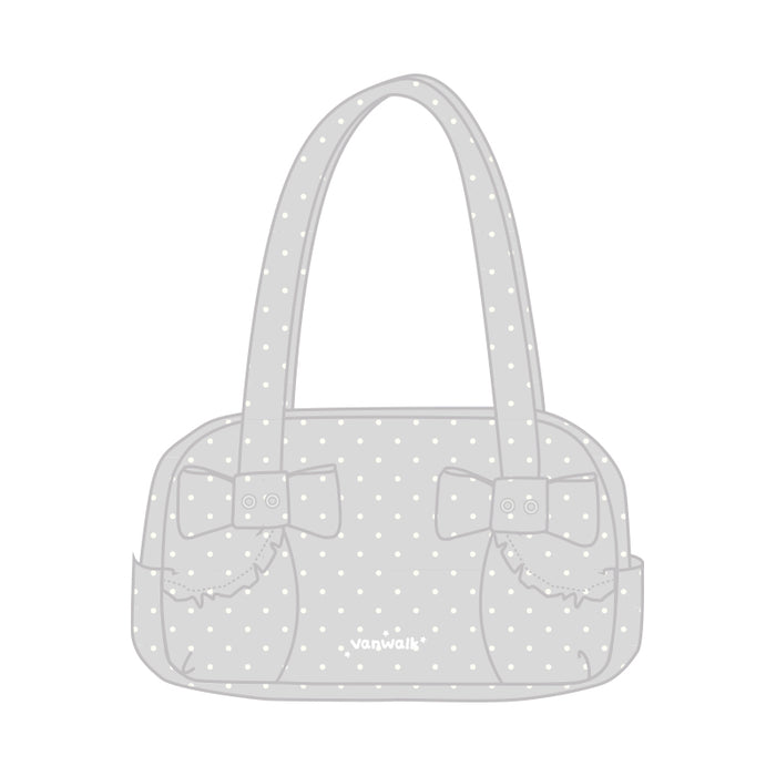 VANWALK Cocoa Pie Series Double Bow Design Underarm Bowler Soft Canvas Bags Shoulder Bag V3110