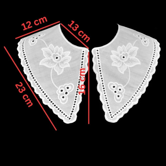 Classic Venice Lace Peter Pan appliqué designed with intricate cut lace and refined scalloped edging