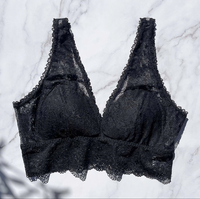 Viola Long Bralette | Black