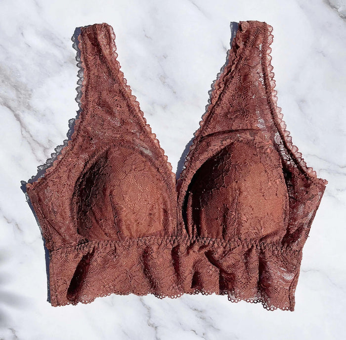 Viola Long Bralette | Brown