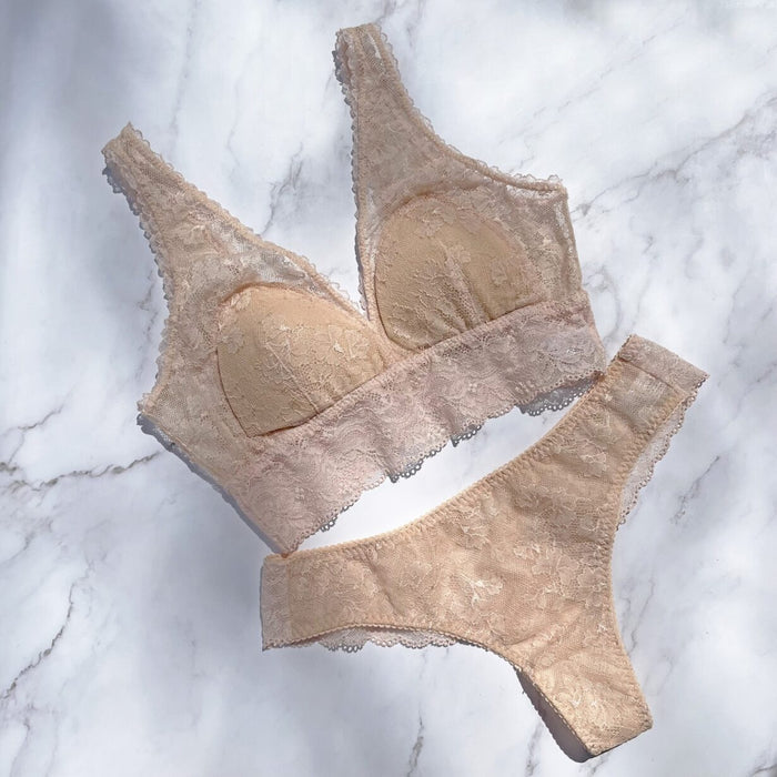 Viola Long Bralette | Nude Pink