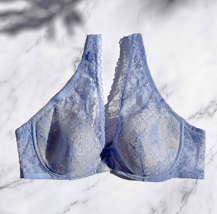 Viola Plunge Underwire Bra | Blue