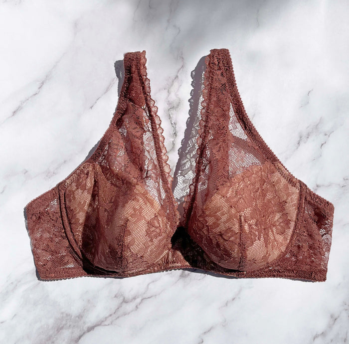 Viola Plunge Underwire Bra | Brown