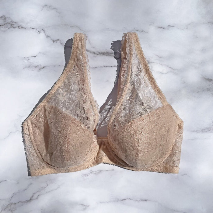 Viola Plunge Underwire Bra | Nude Pink