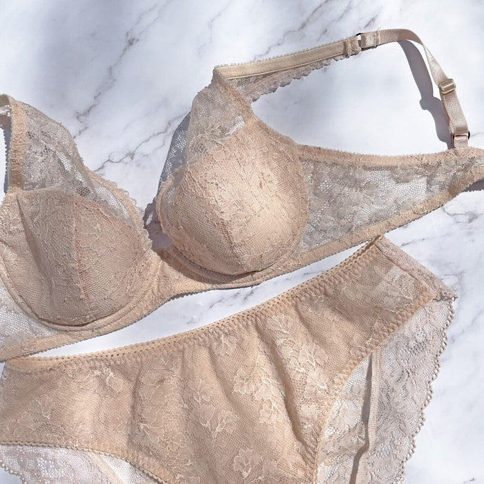 Viola Plunge Underwire Bra | Nude Pink