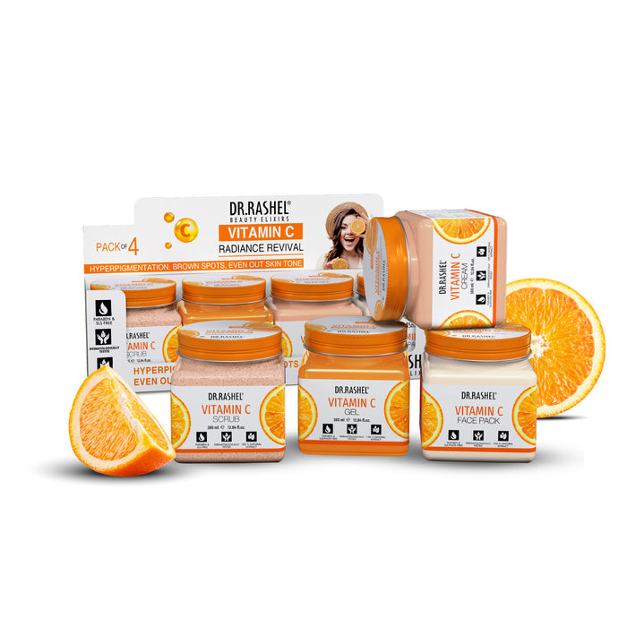 Vitamin C Facial Pack of 4 (scrub, Gel, Cream & Facepack) - 1520 ml