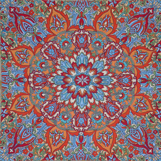 WH-KALEDO | KALEIDOSCOPE RED 27 X 27 " INCH WALL HANGING TAPESTRY ART - www.signareusa.com