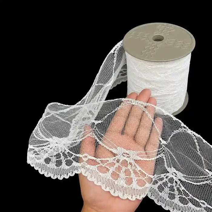 White Delicate Scalloped Lace | SKU-199