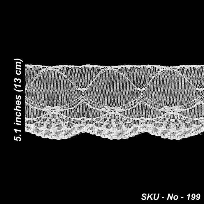 White Delicate Scalloped Lace | SKU-199