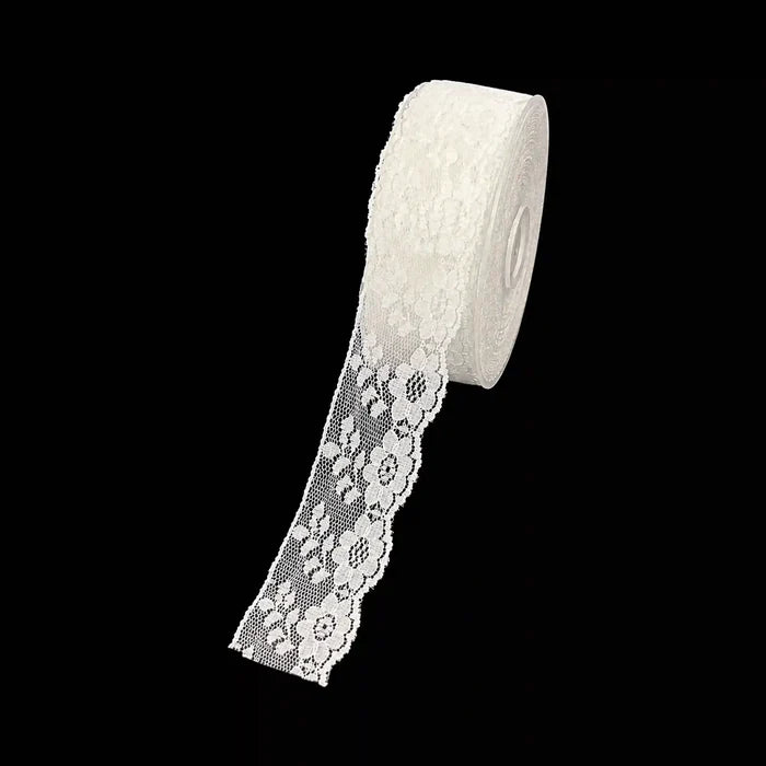 White Floral Ribbon Lace | SKU-41