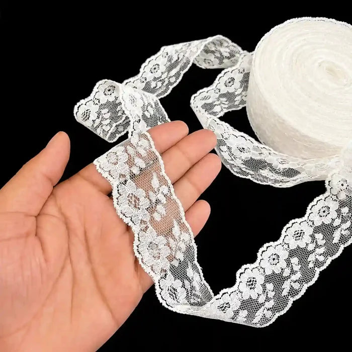 White Floral Ribbon Lace | SKU-41