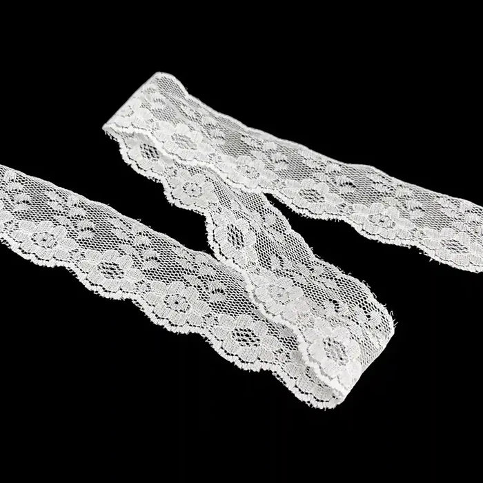 White Floral Ribbon Lace | SKU-41