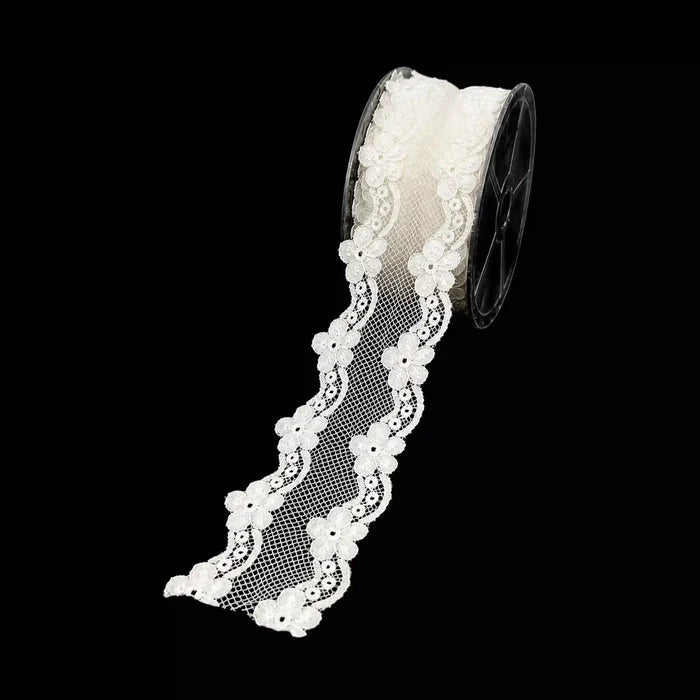 White Scalloped Floral Lace | SKU-236